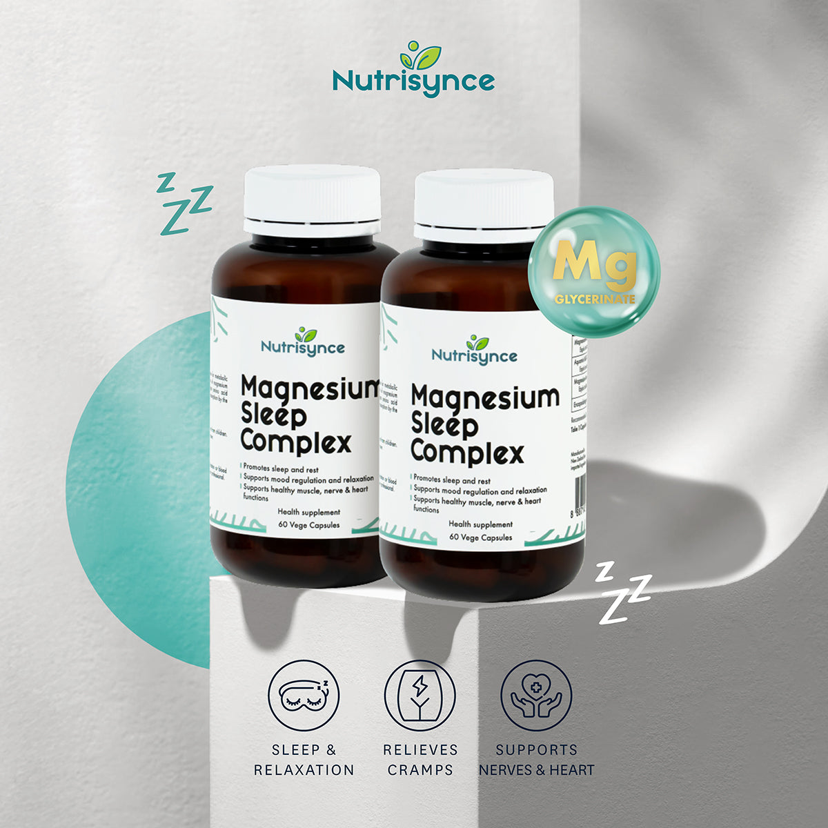 Nutrisynce Magnesium Sleep Complex 60 Vege Capsules