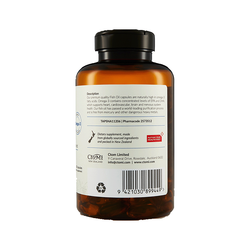 CtoMi Fish Oil Omega 180's (Skin, Heart, Brain Health)