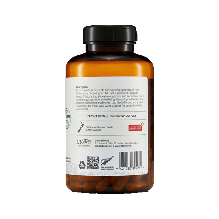 CtoMi Green Lipped Mussel 20,000 Supplement 180s (Joints)