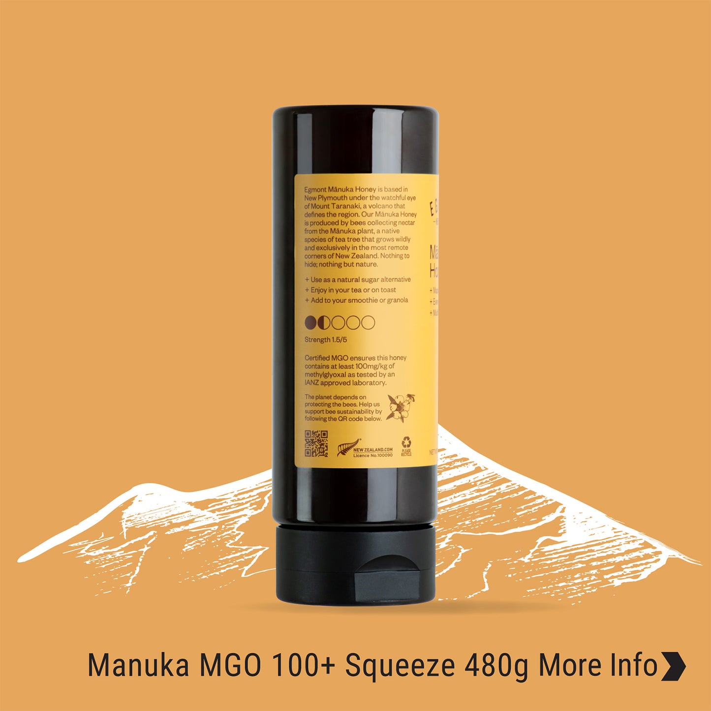 Egmont Honey MGO 100+ Squeeze Jar 480g