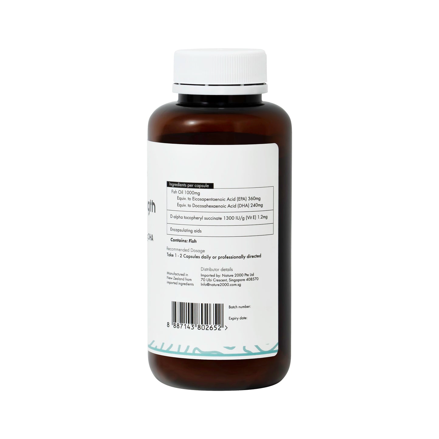 Nutrisynce High Strength Fish Oil 120 Softgel Capsules - Heart, Brain, and Joint Health