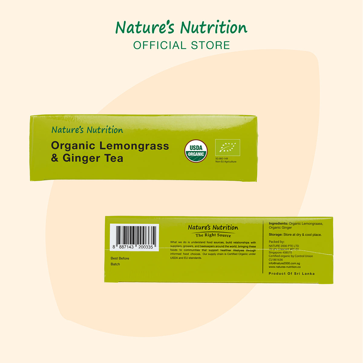 Nature’s Nutrition Organic Lemongrass & Ginger Tea 12s