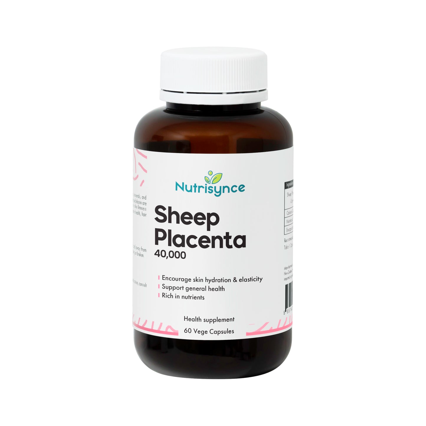 Nutrisynce Sheep placenta 40000 60s- Skin Health
