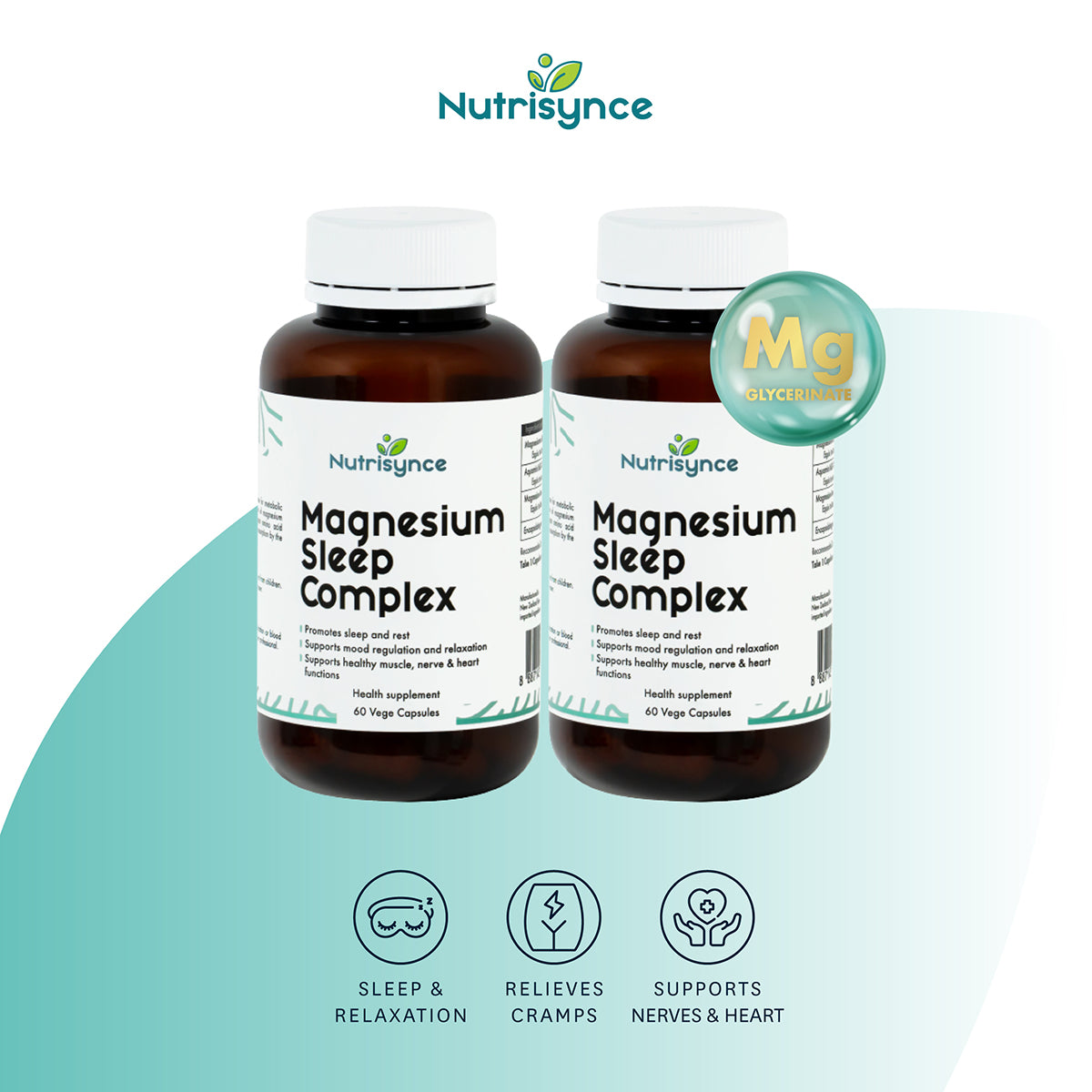 Nutrisynce Magnesium Sleep Complex 60 Vege Capsules