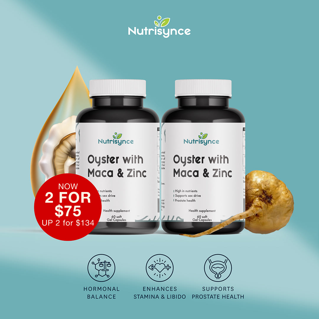 Nutrisynce Oyster with Maca-Zinc 60 Softgel Capsules - Vitality and Overall Well-being