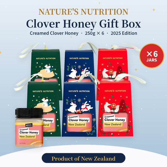 Nature's Nutrition Clover Honey Christmas Gift Box 250g x 6 (25 edition - Random Color/DIY Fold)