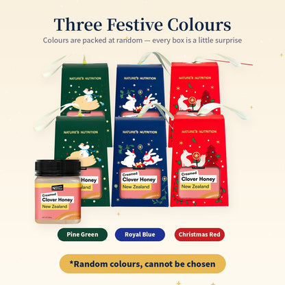 Nature's Nutrition Clover Honey Christmas Gift Box 250g x 6 (25 edition - Random Color/DIY Fold)