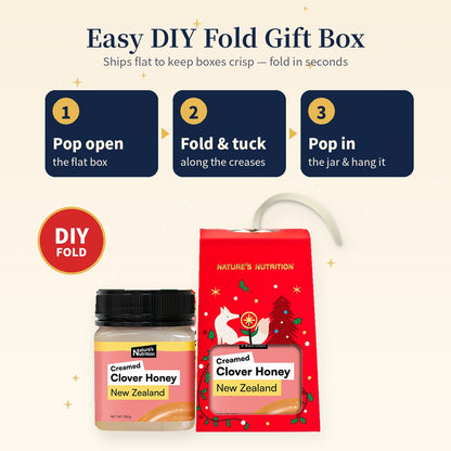 Nature's Nutrition Clover Honey Christmas Gift Box 250g x 6 (25 edition - Random Color/DIY Fold)