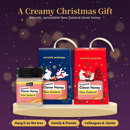 Nature's Nutrition Clover Honey Christmas Gift Box 250g x 6 (25 edition - Random Color/DIY Fold)
