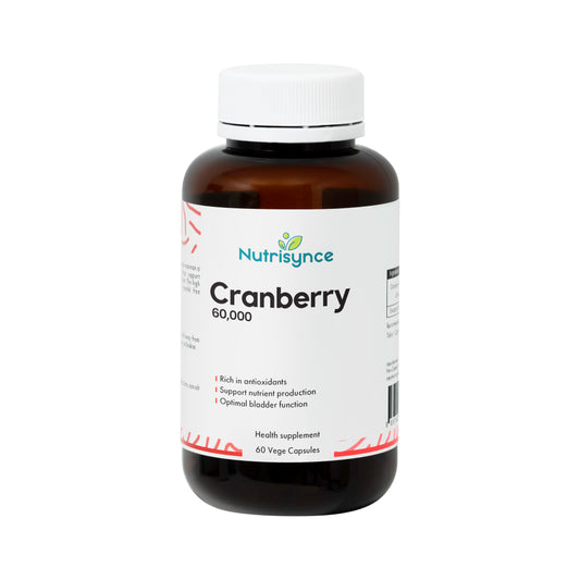 Nutrisynce Cranberry 60,000 Supplement 60s – Bladder & Urinary Tract Health