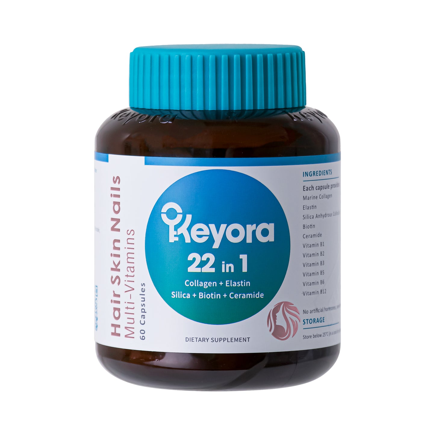 Keyora Hair Skin Nails Multi-Vitamins 60s