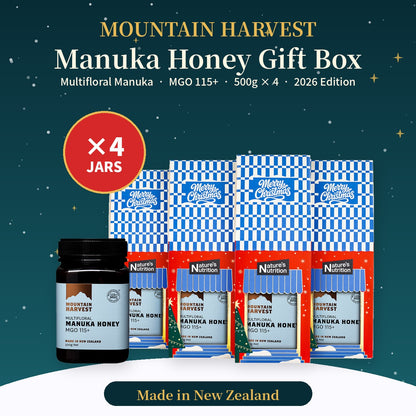 Mountain Harvest Manuka Honey MGO 115+ Christmas Gift Box 500g x 4 (26 edition DIY Fold)