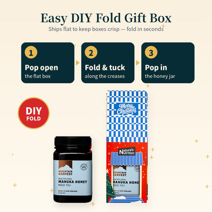 Mountain Harvest Manuka Honey MGO 115+ Christmas Gift Box 500g x 4 (26 edition DIY Fold)