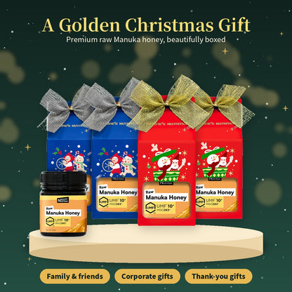 Nature's Nutrition UMF 10+ Manuka Honey Christmas Gift Box 250g x 4 (25 edition - Random Color/DIY Fold)