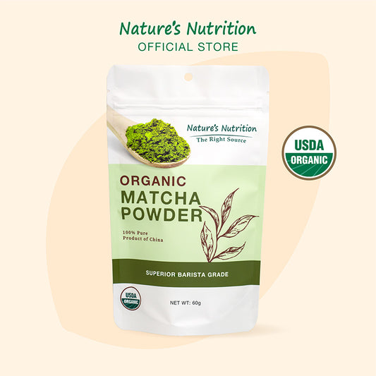 Nature's Nutrition Organic Matcha Powder 60g | Superior Barista Grade | USDA Certified Organic | 100% Pure Green Tea