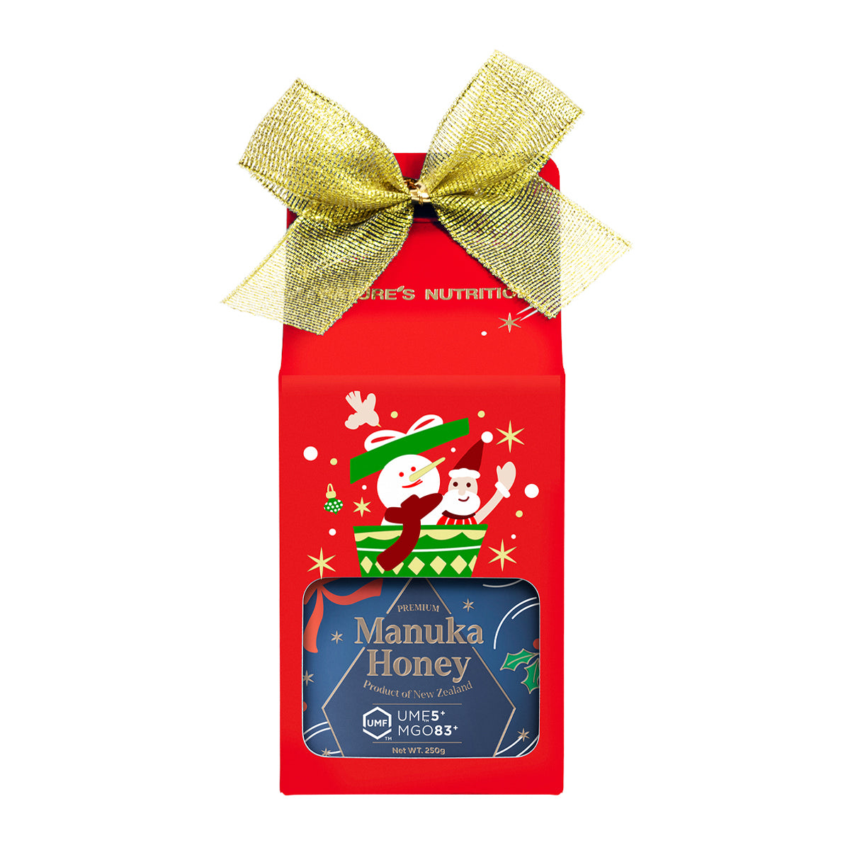 Nature's Nutrition UMF 5+ Manuka Honey Christmas Gift Box 250g x 4 (2025 edition - box no folding)