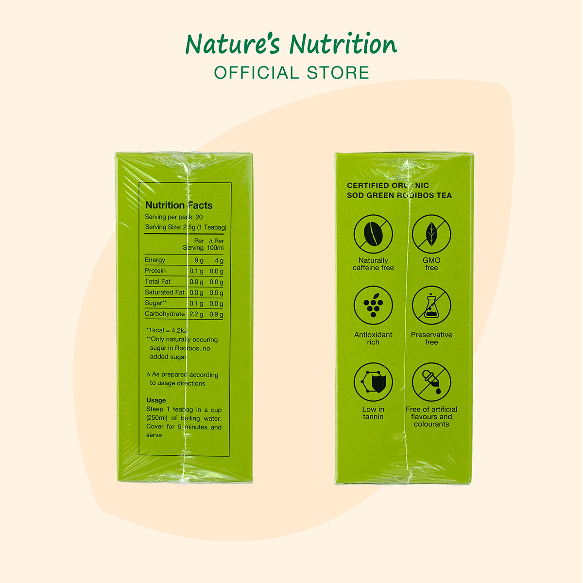 Nature’s Nutrition Organic SOD Green Rooibos Tea 20s