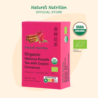 Nature’s Nutrition Organic Hibiscus Roselle Tea 12s
