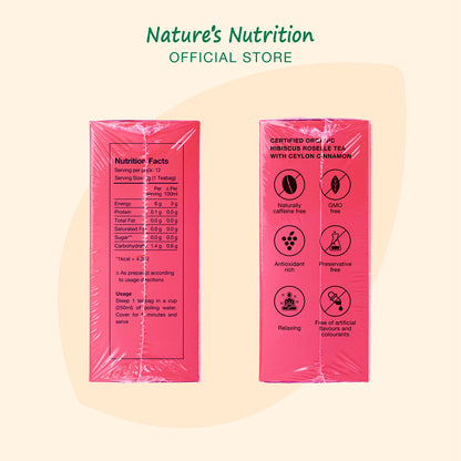 Nature’s Nutrition Organic Hibiscus Roselle Tea 12s