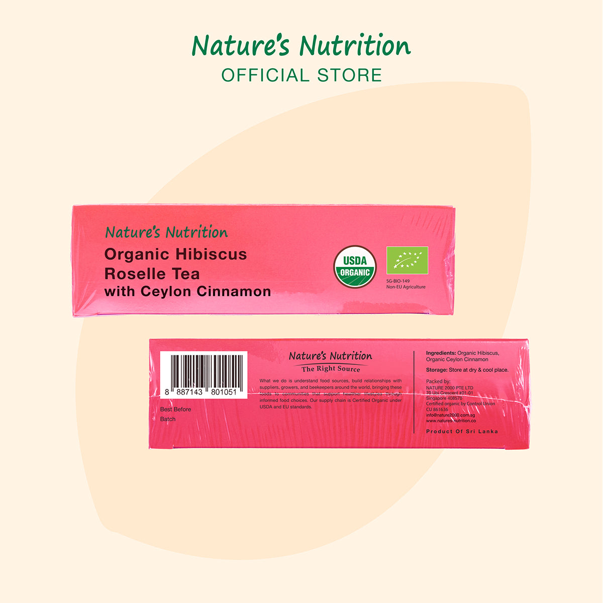 Nature’s Nutrition Organic Hibiscus Roselle Tea 12s