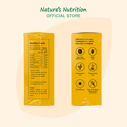 Nature’s Nutrition Organic Turmeric with Cinnamon Tea 12s