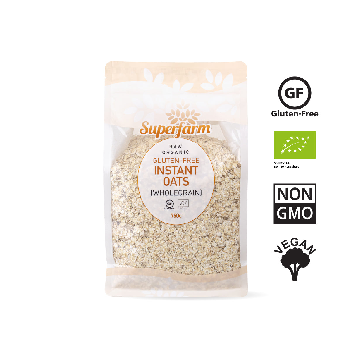 SuperFarm Organic Instant Oats 750gx2