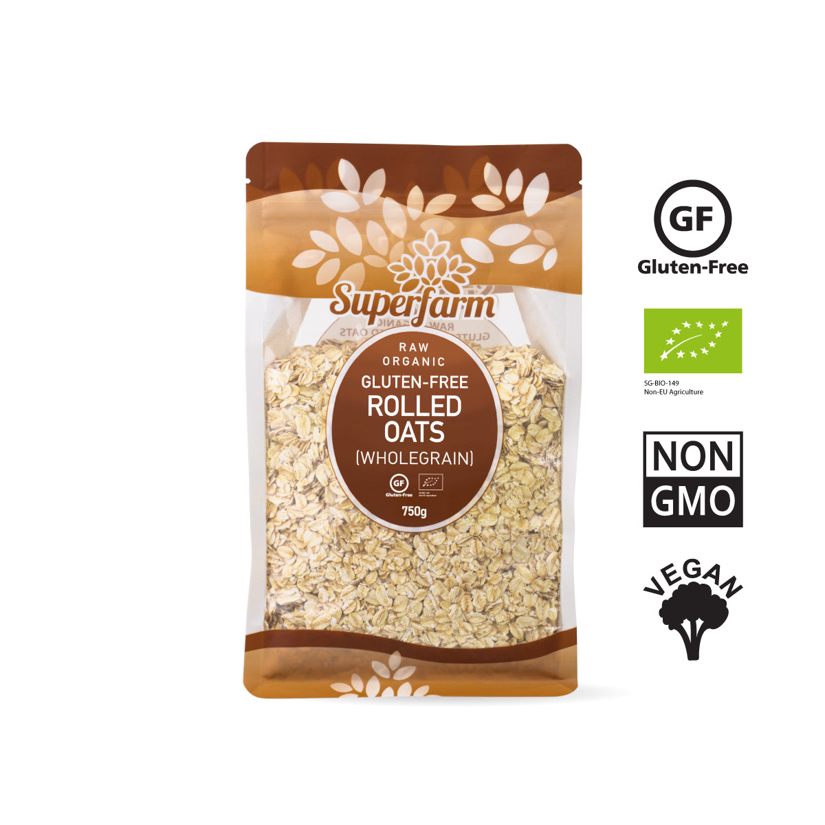 SuperFarm Organic Rolled Oats 750gx2