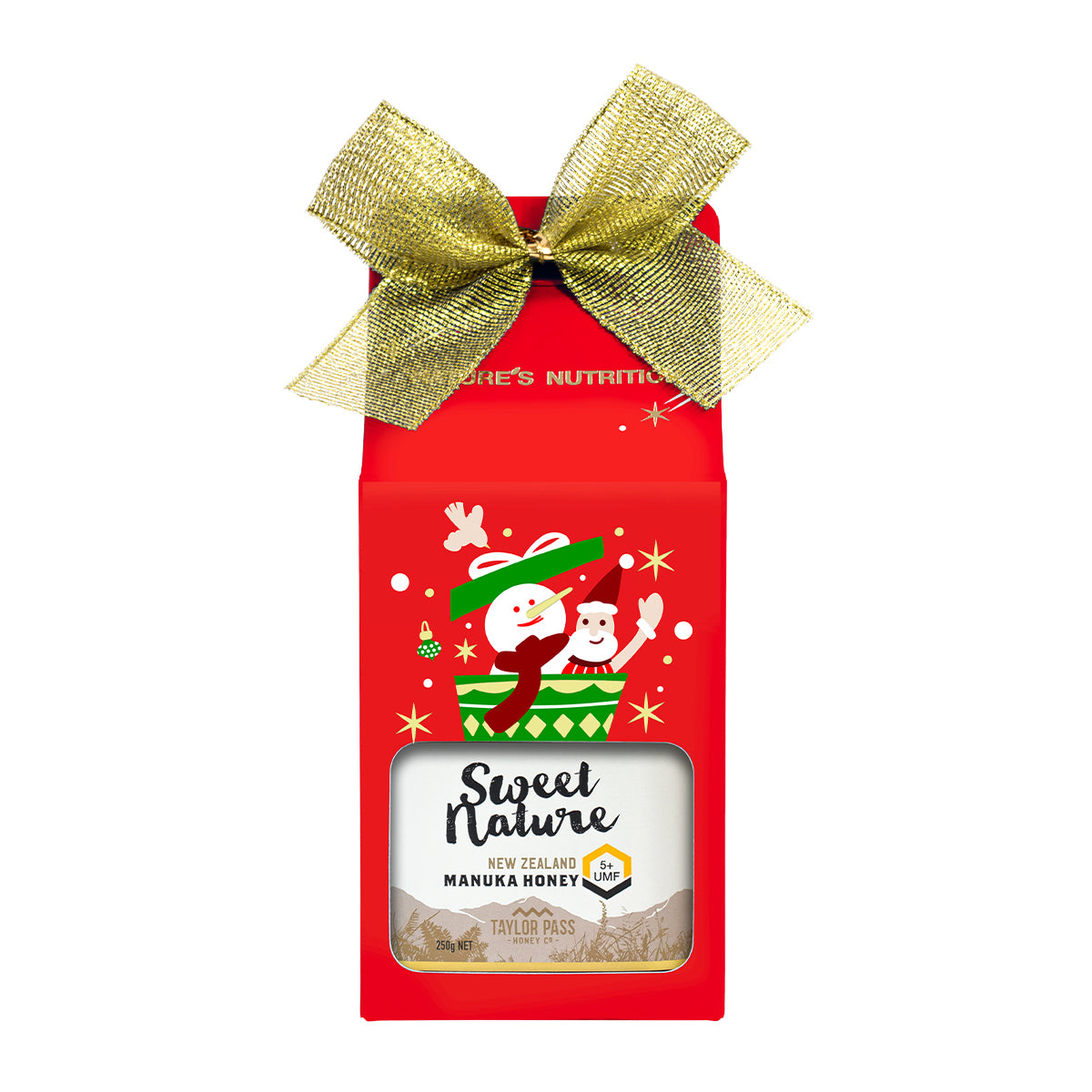 Sweet Nature UMF 5+ Manuka Honey Christmas Gift Box 250g x 4 (2025 edition - random color box unfolded)