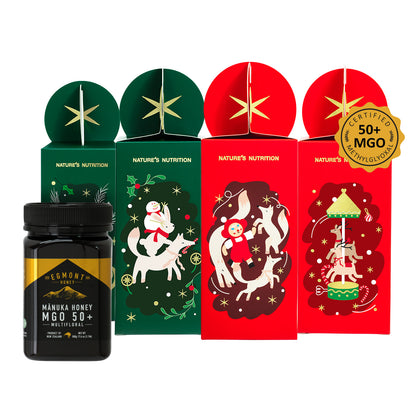 Egmont MGO 50+ Manuka Honey Christmas Gift Box 500g x 4 (2025 edition - random color)