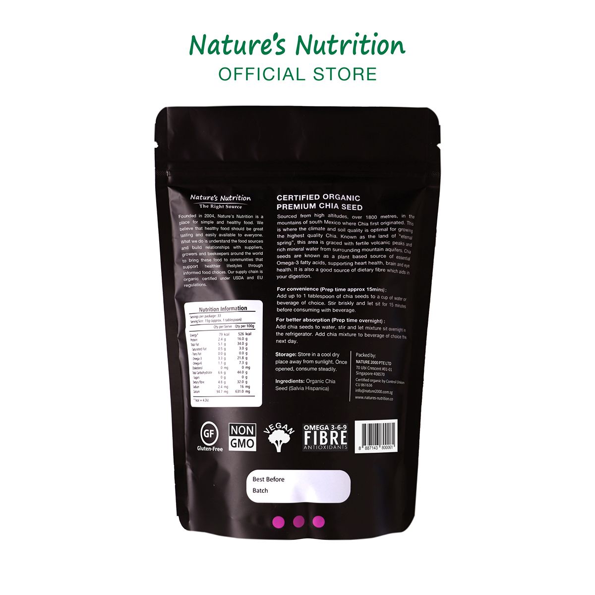 Nature’s Nutrition Organic Chia Seed