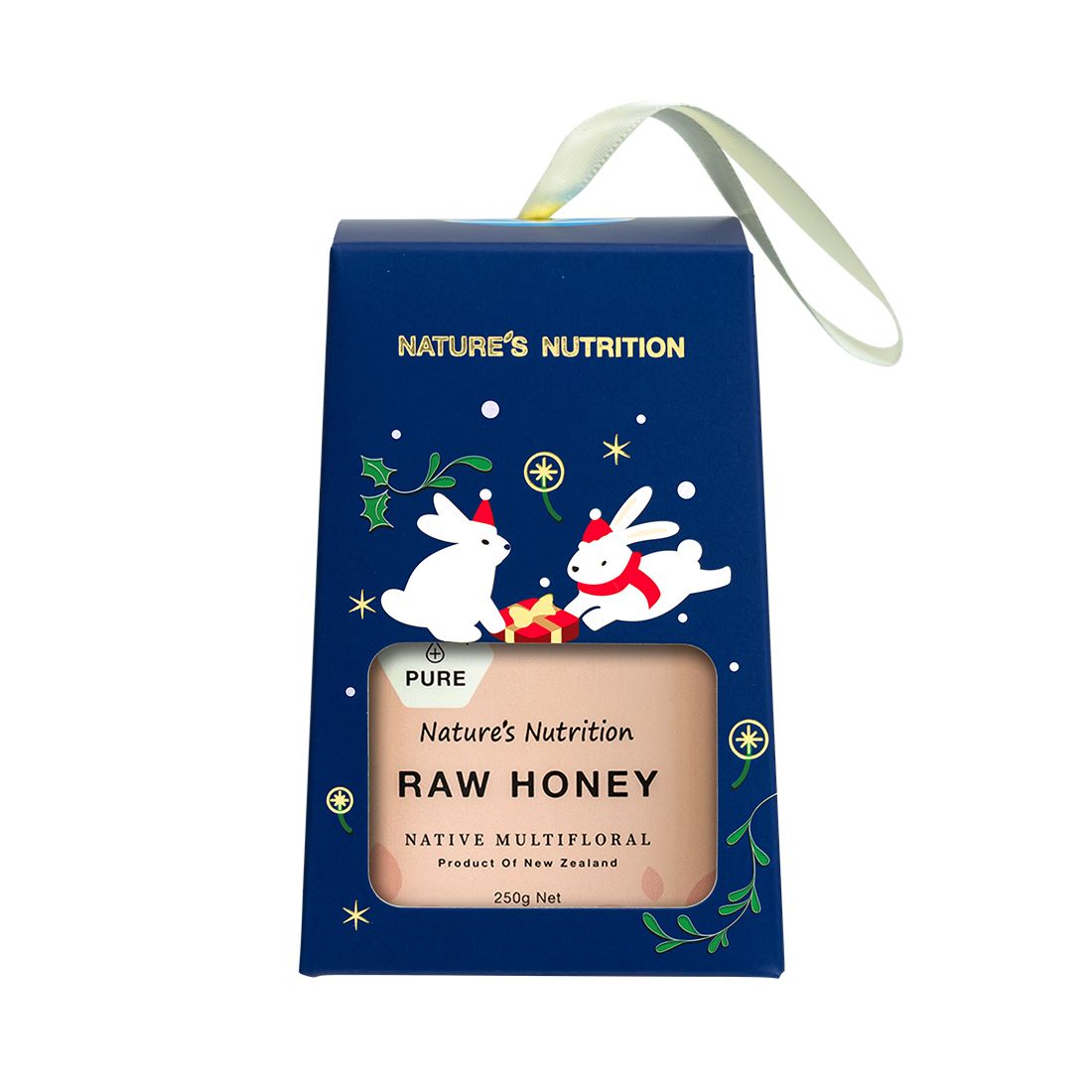Nature's Nutrition Raw Honey Christmas Gift Box 250g x 6 (2025 edition - random color box unfolded)