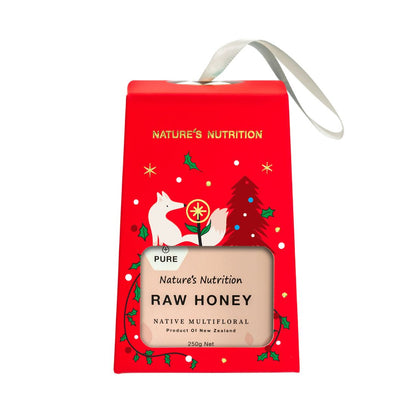 Nature's Nutrition Raw Honey Christmas Gift Box 250g x 6 (2025 edition - random color box unfolded)