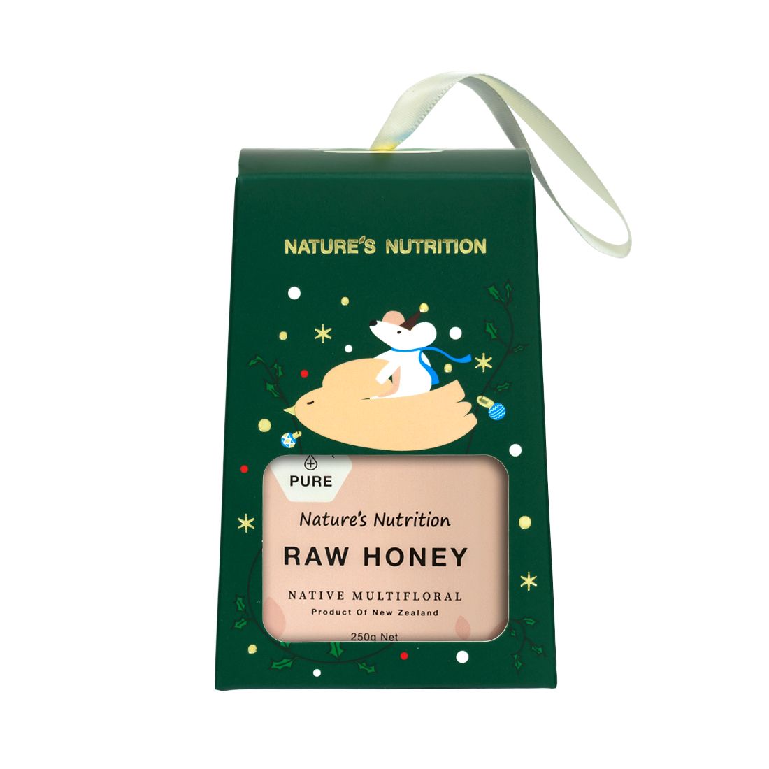 Nature's Nutrition Raw Honey Christmas Gift Box 250g x 6 (2025 edition - random color box unfolded)