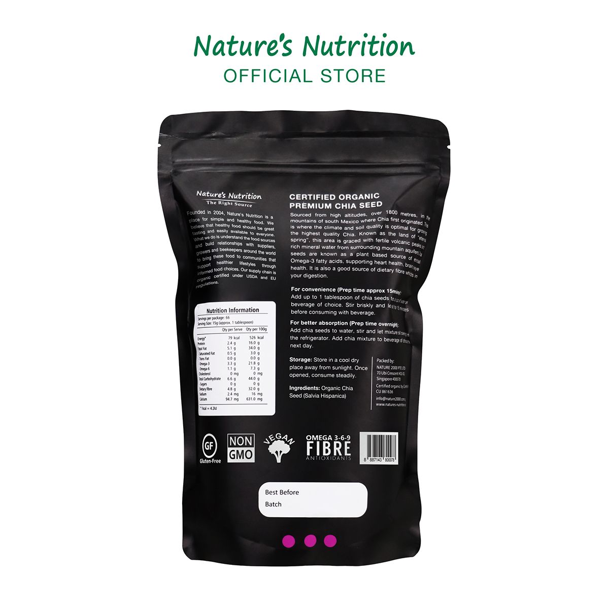 Nature’s Nutrition Organic Chia Seed