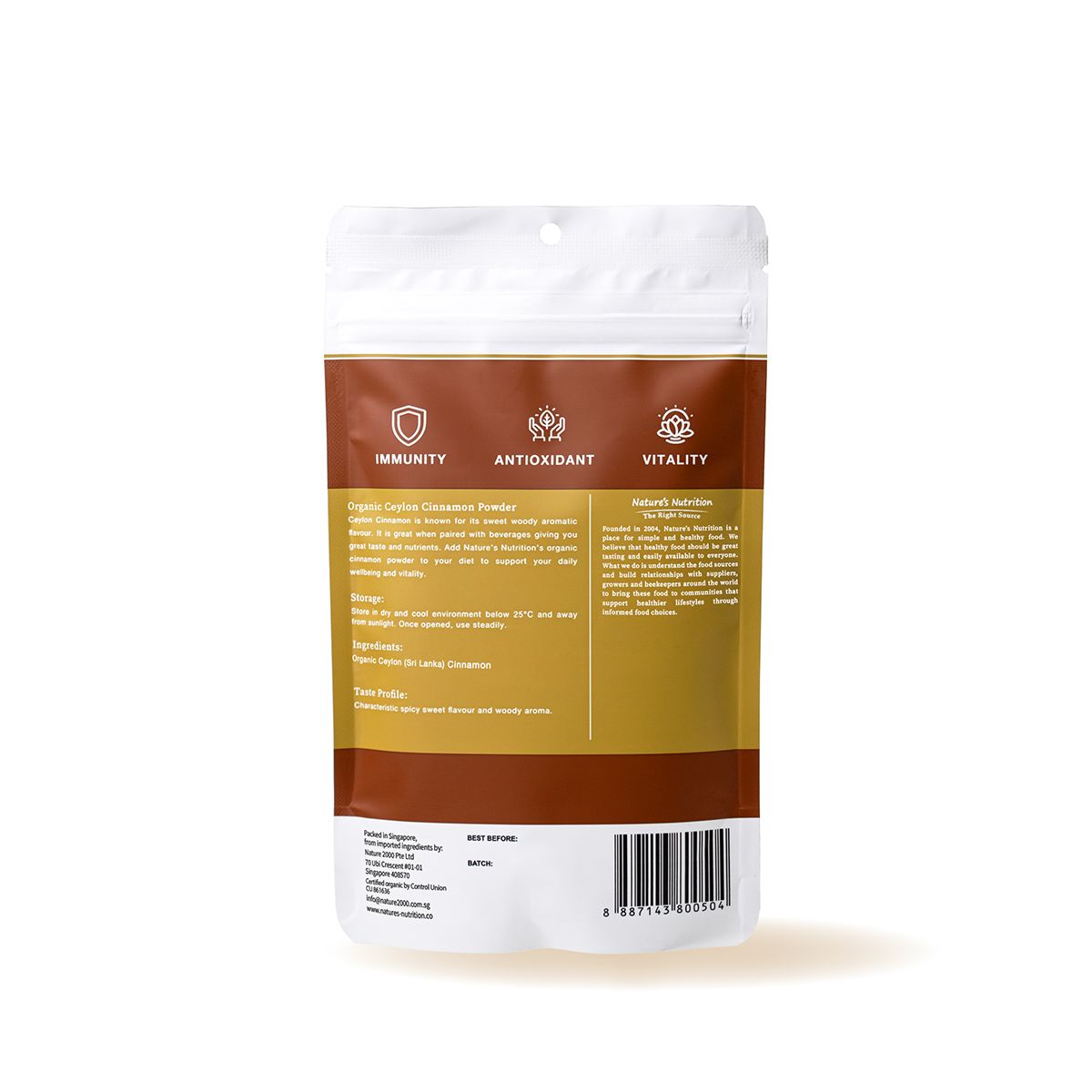 Nature’s Nutrition Organic Ceylon Cinnamon Powder