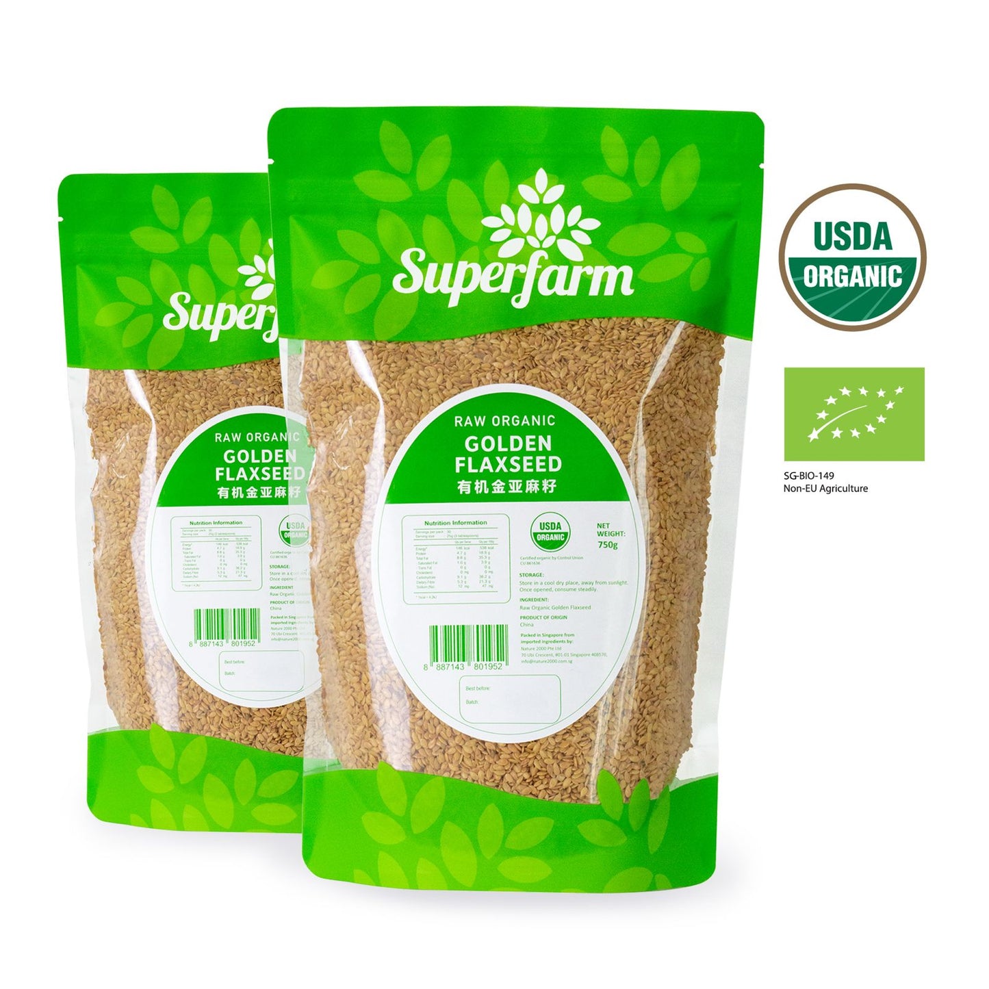 Superfarm Organic Flaxseed 750gx2